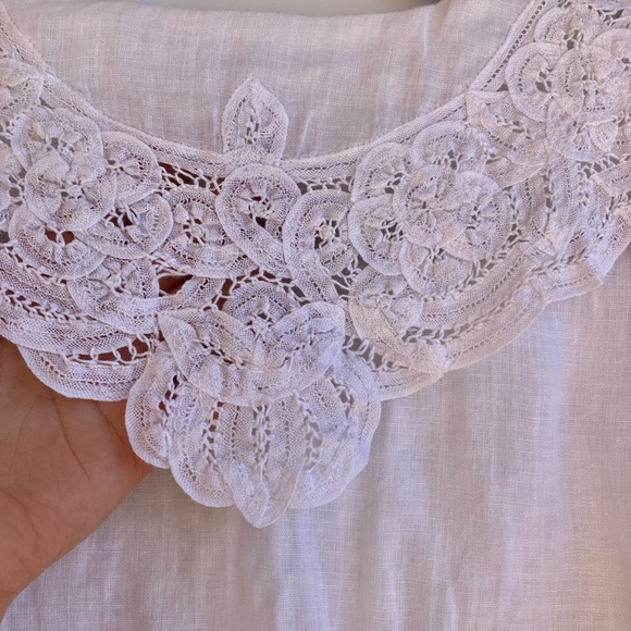 Laura Ashley vintage white cotton and lace short blouse UK10 - Picture 8 of 16